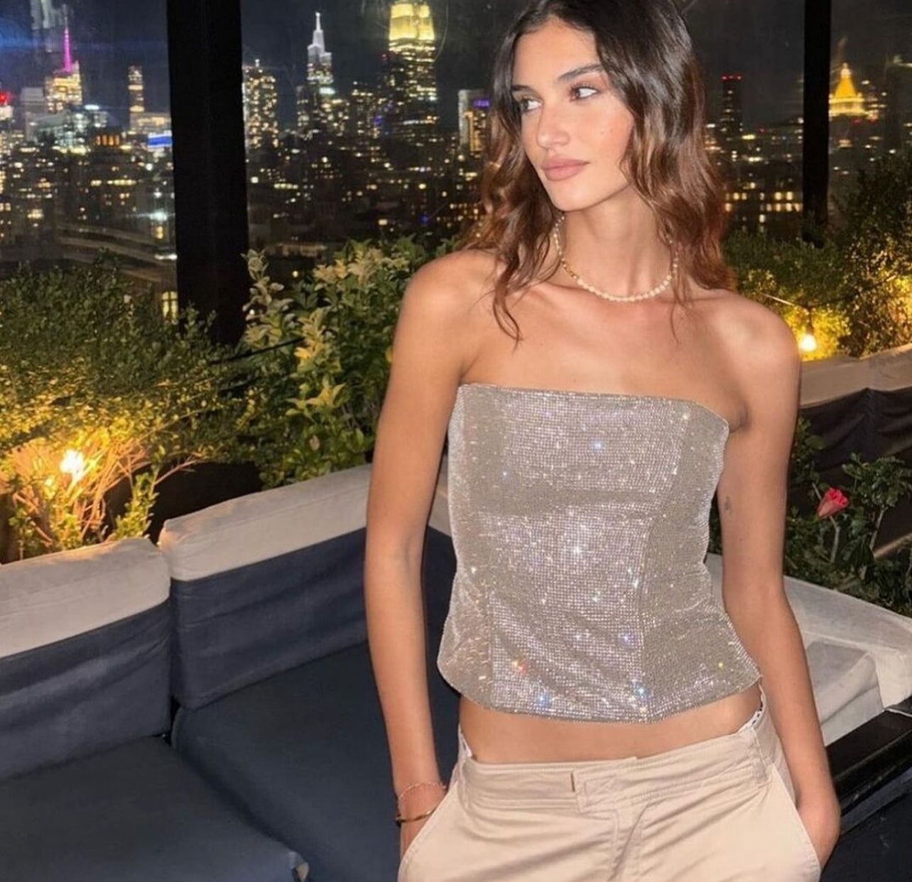 Zara
Sparkly bustier top