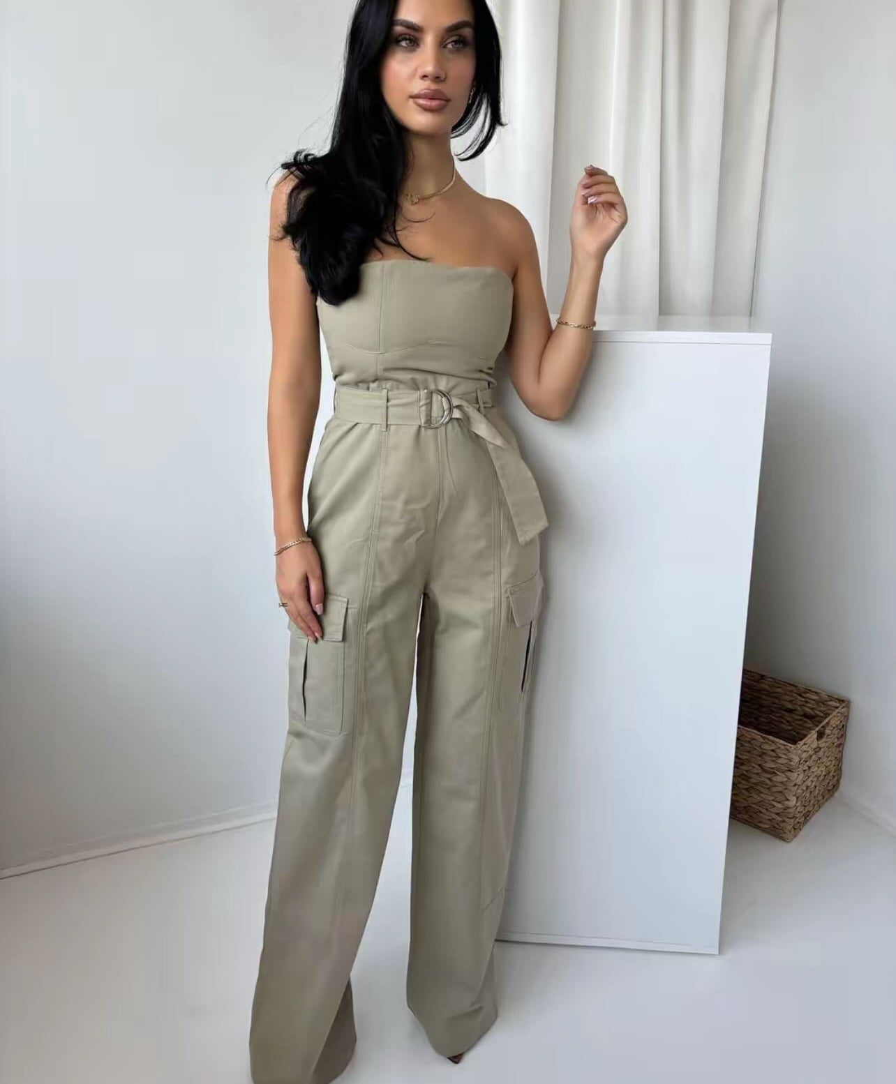 Zara Belted Cargo Jumpsuit