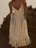Zara
Backless linen cutwork dress
