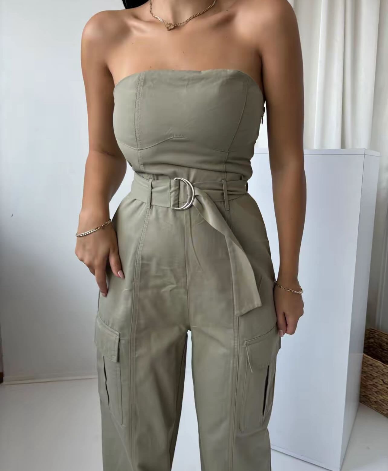 Zara Belted Cargo Jumpsuit