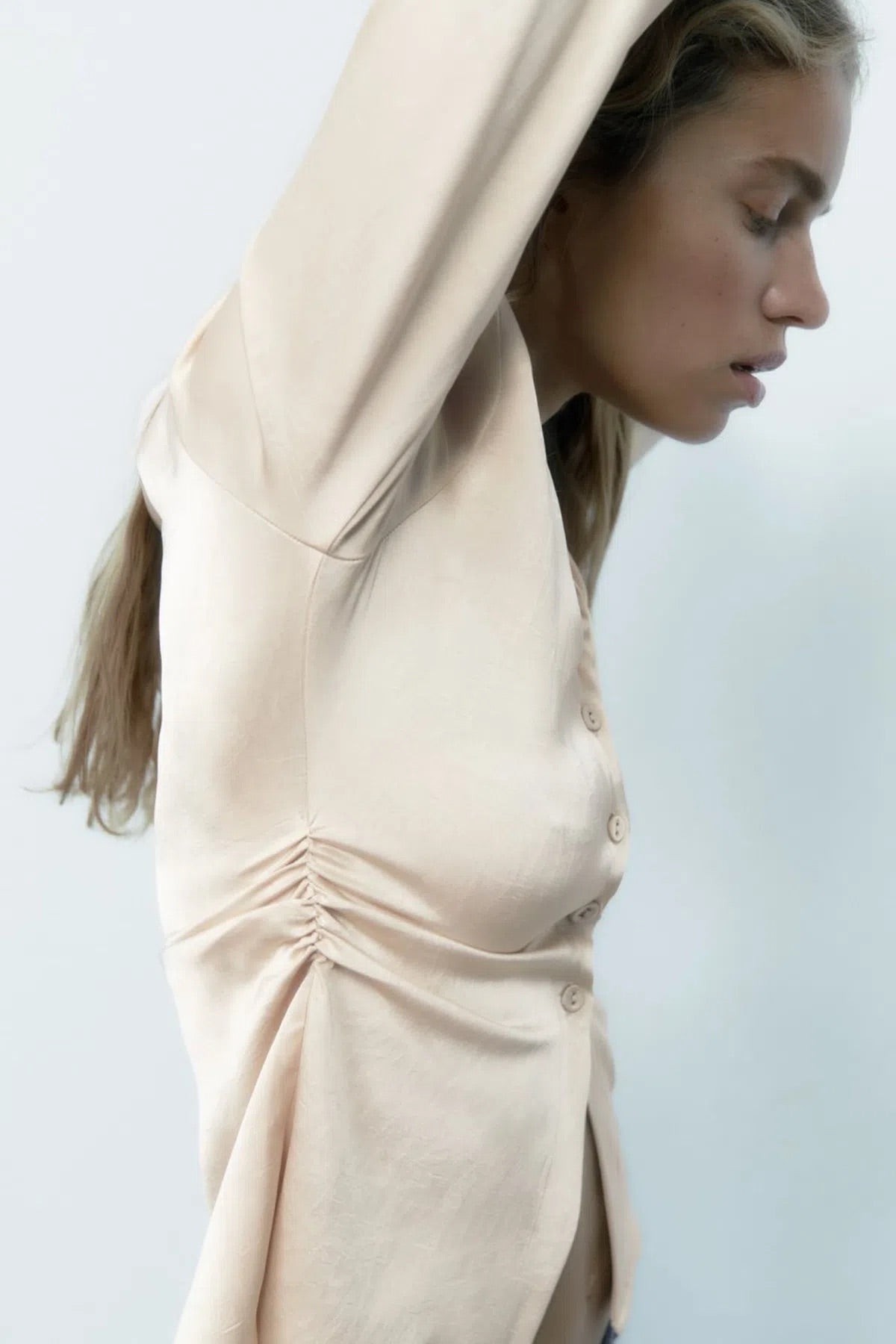 Zara
Ruched satin blouse