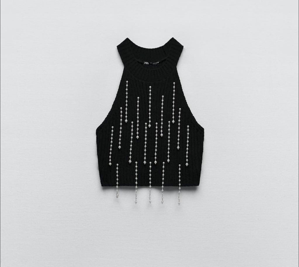 Zara
Embellished cropped halter top