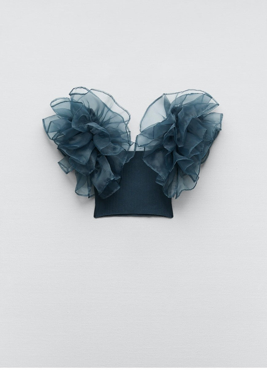 Zara
Organza cropped top