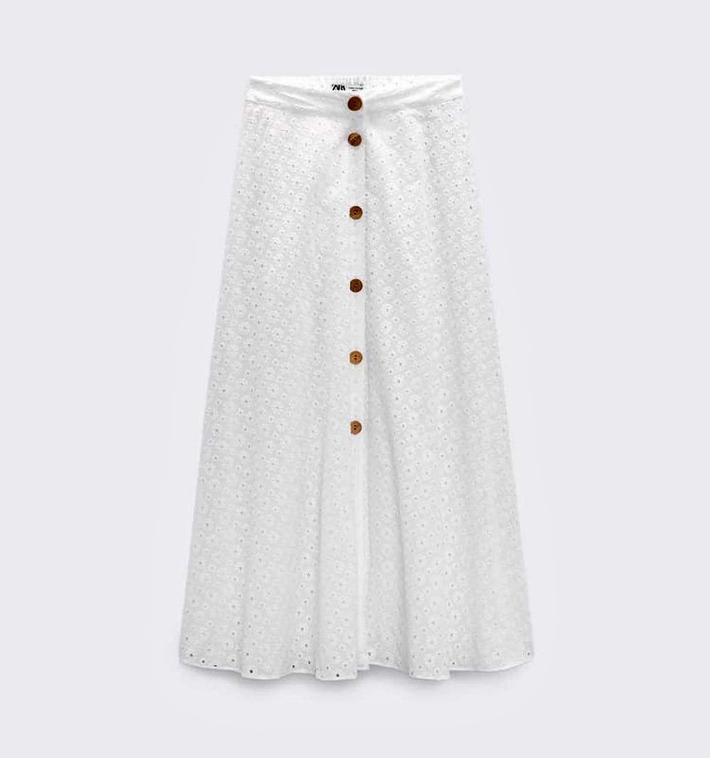 Zara
Embroidered midi skirt