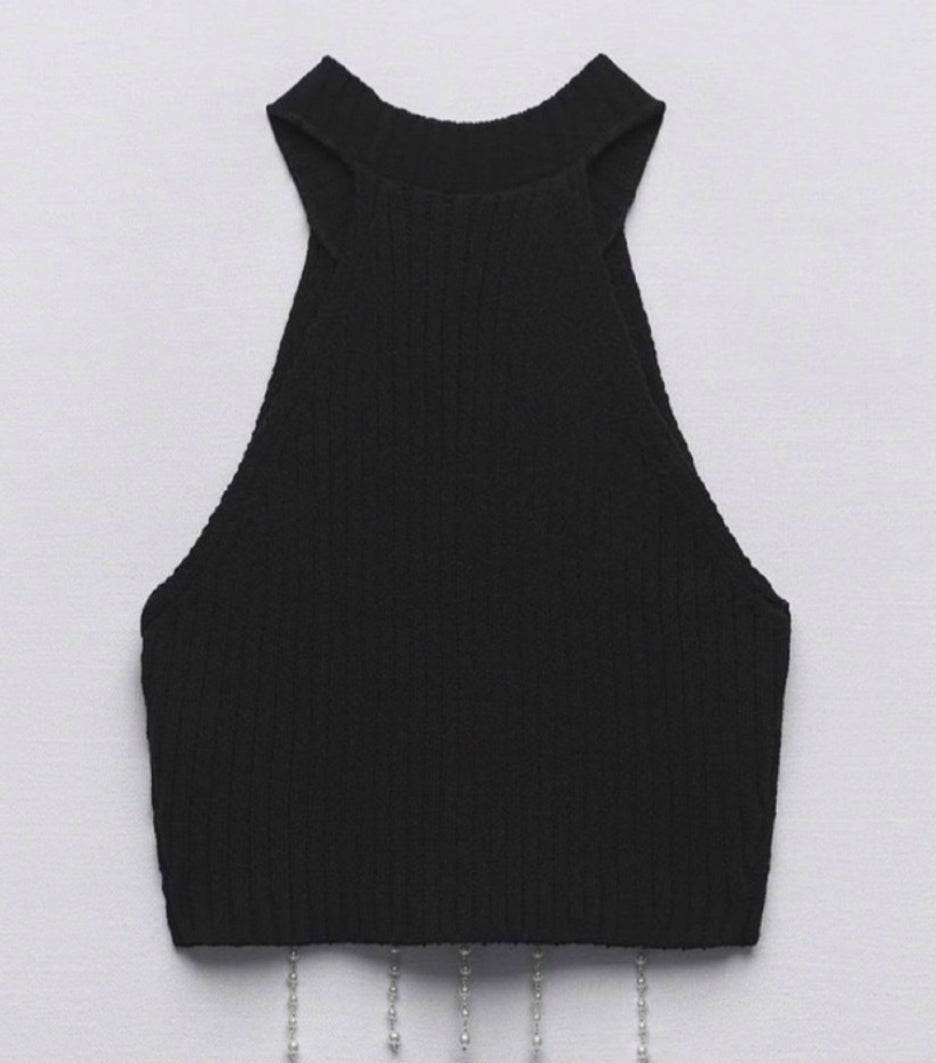 Zara
Embellished cropped halter top