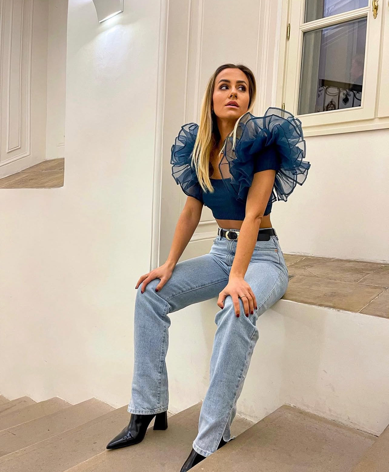 Zara
Organza cropped top