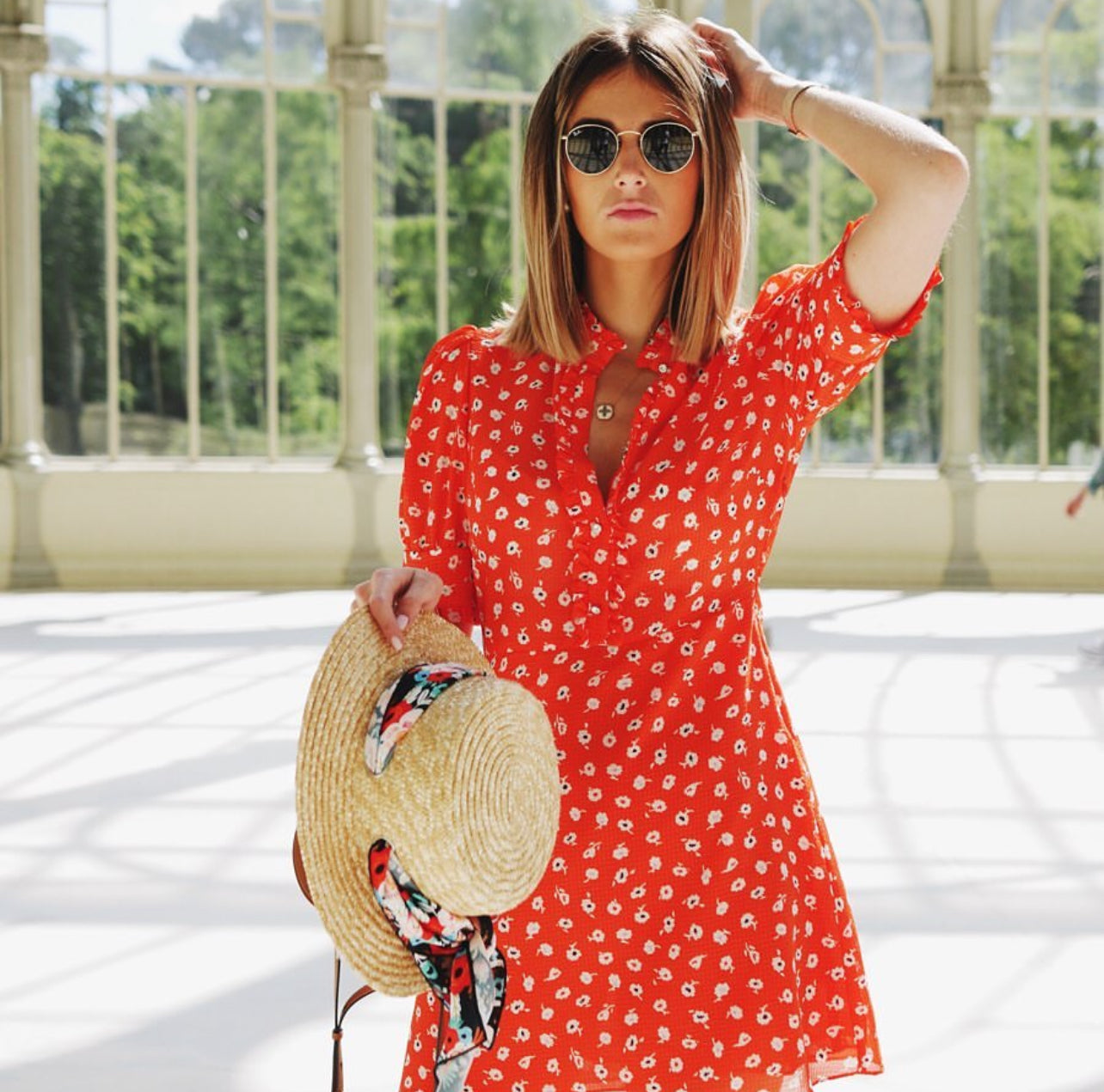 Zara Floral chiffon dress