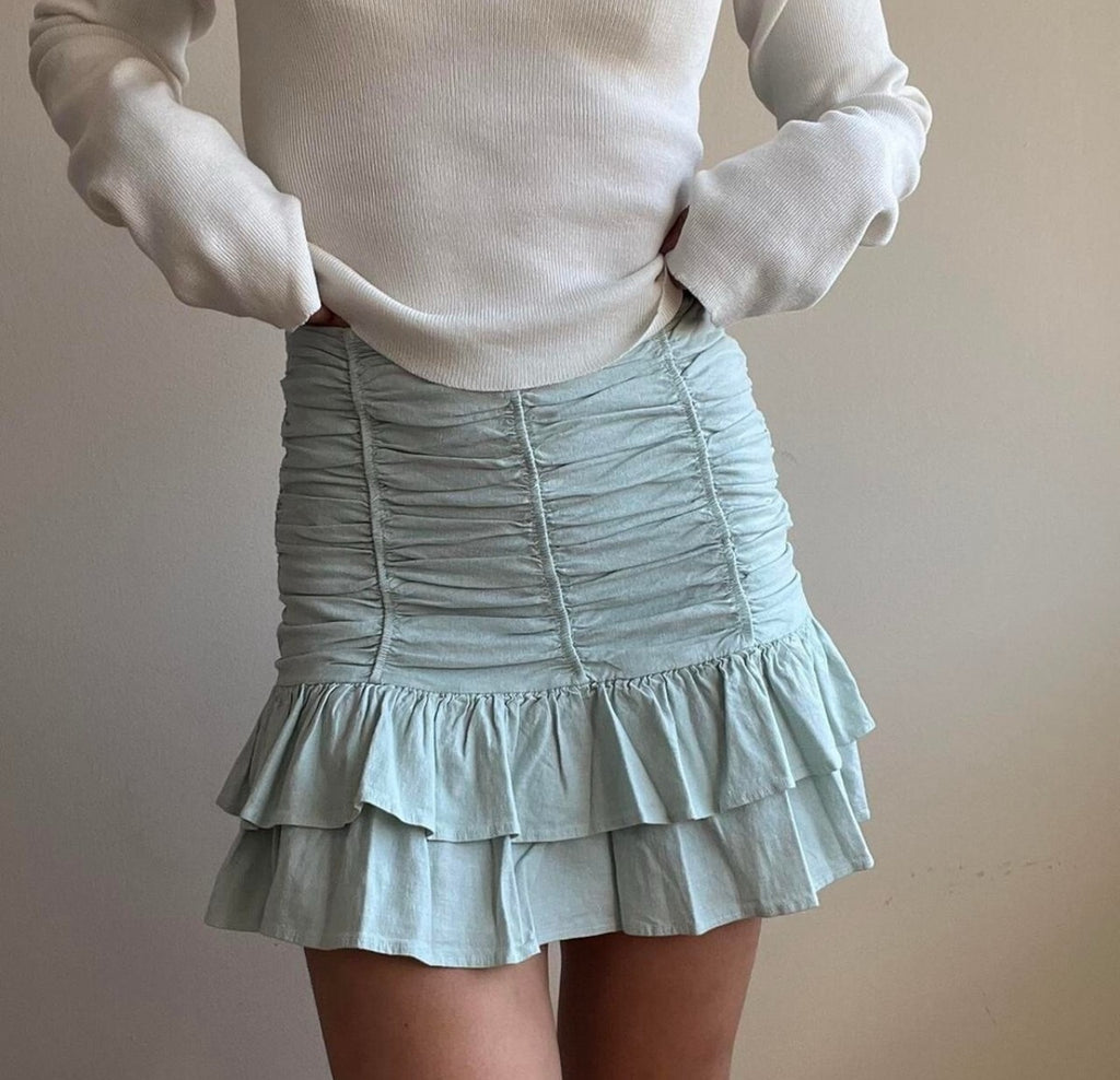 Zara
Ruffled Ruched Linen Skirt