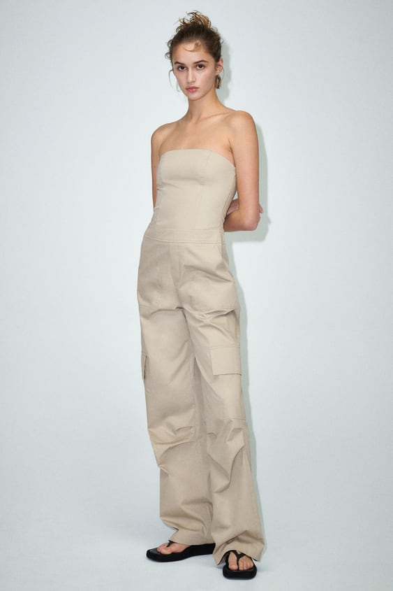 Zara Bustier Cargo Jumpsuit