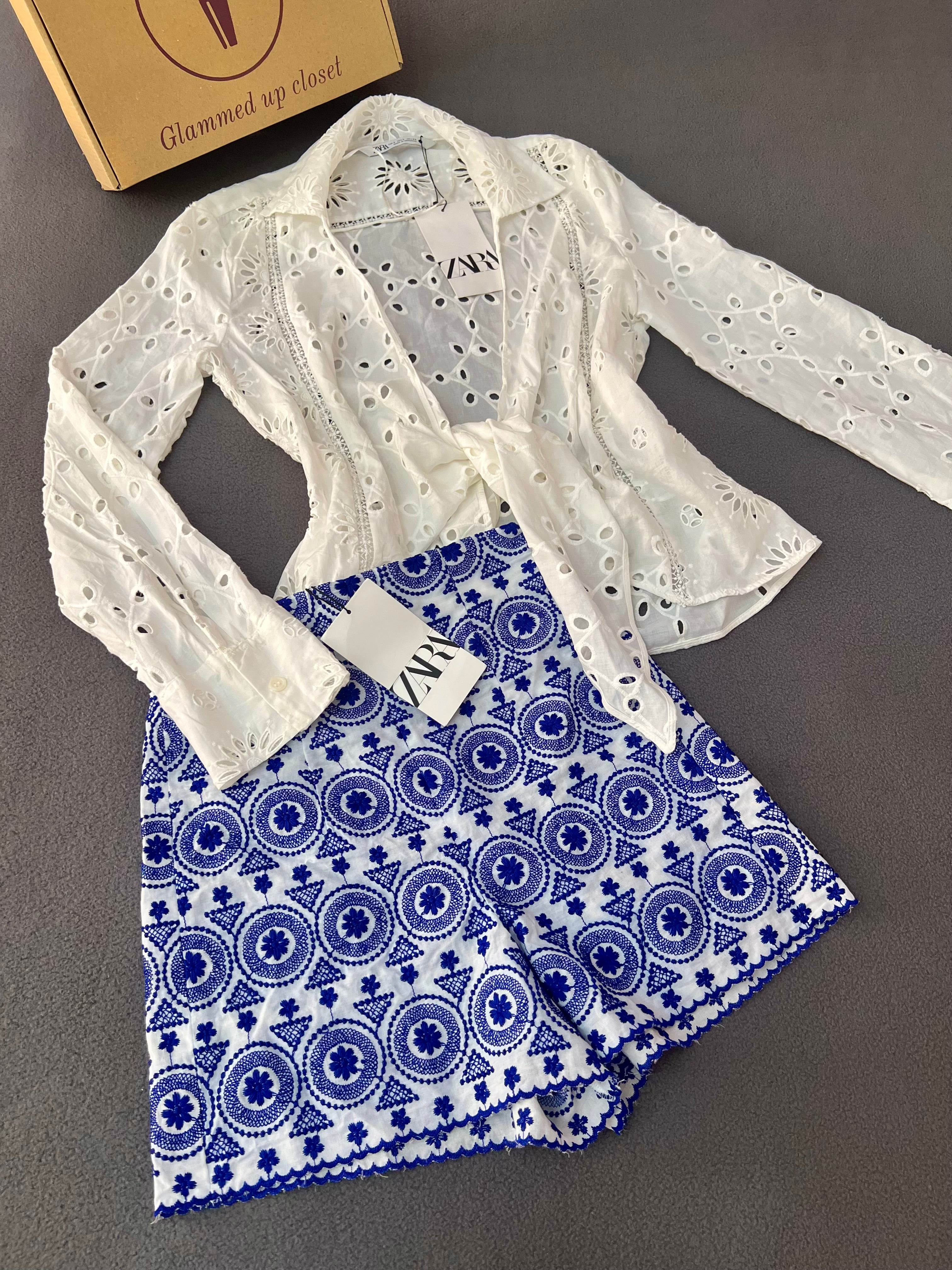 Zara 
Embroidered
Shorts