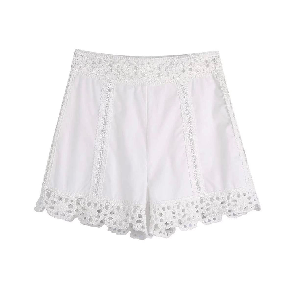 Zara
Lace trim high waist shorts