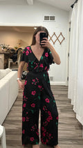 Zara Satin Floral Jumpsuit