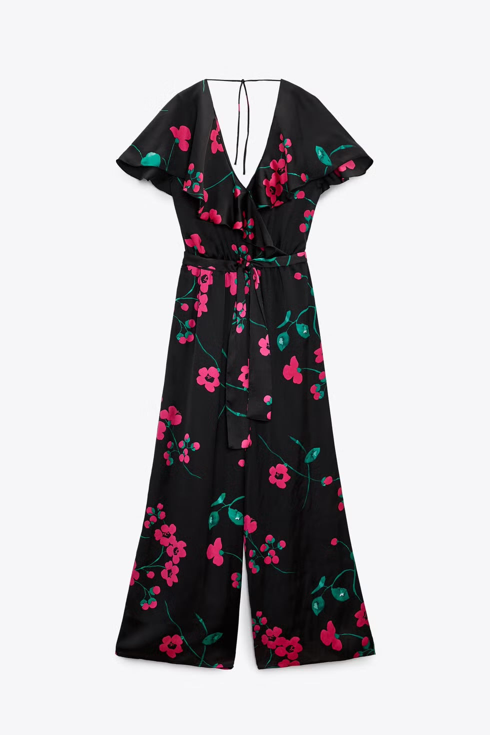Zara Satin Floral Jumpsuit