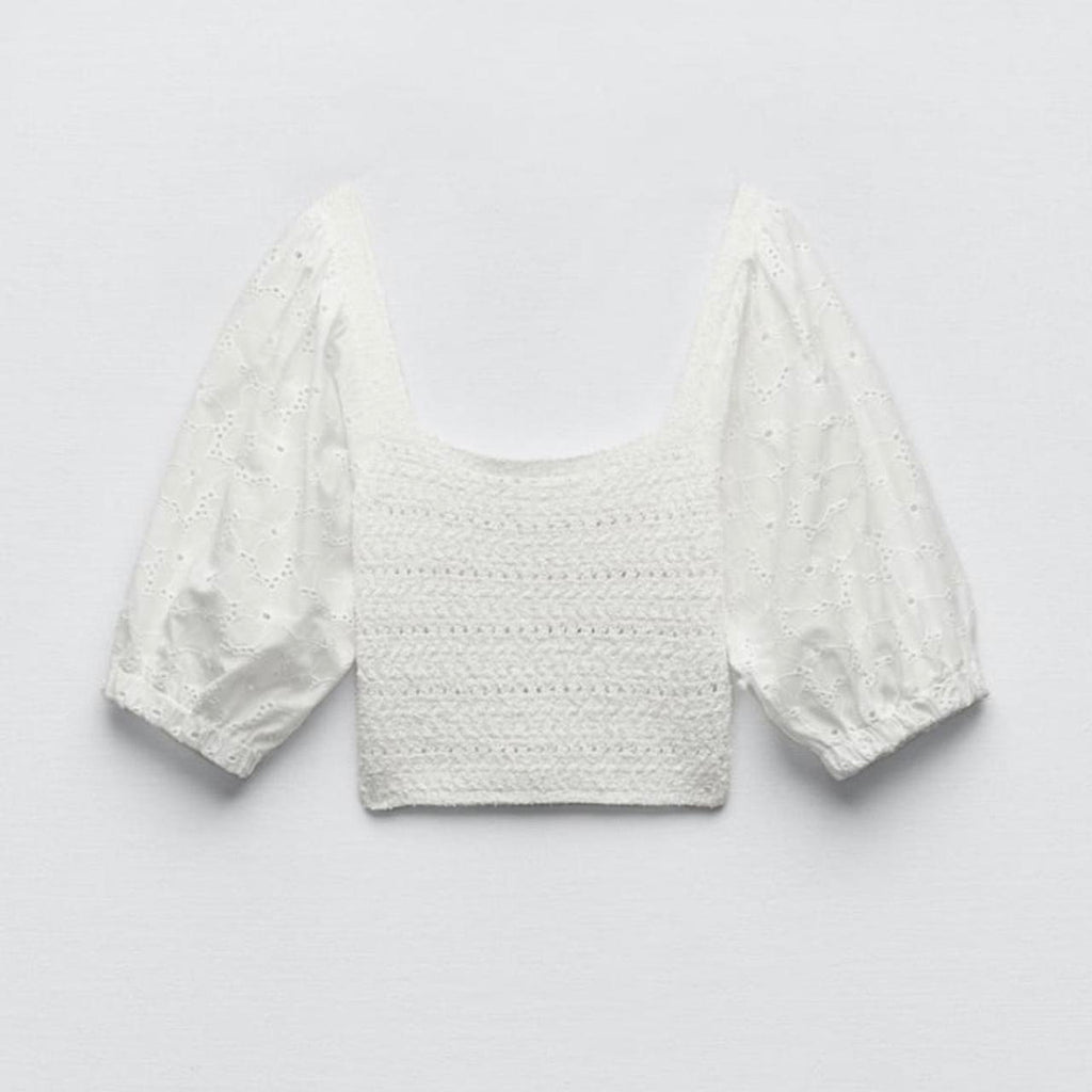 Zara
Combined knit embroidred top