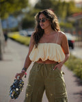 Zara
Bubble hem cropped top