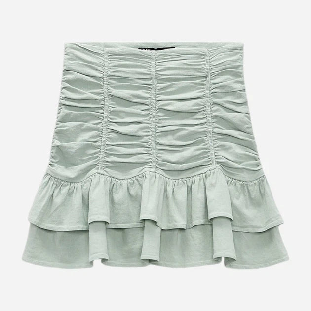 Zara
Ruffled Ruched Linen Skirt