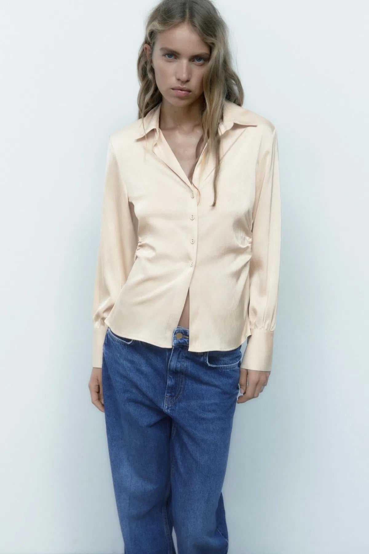 Zara
Ruched satin blouse