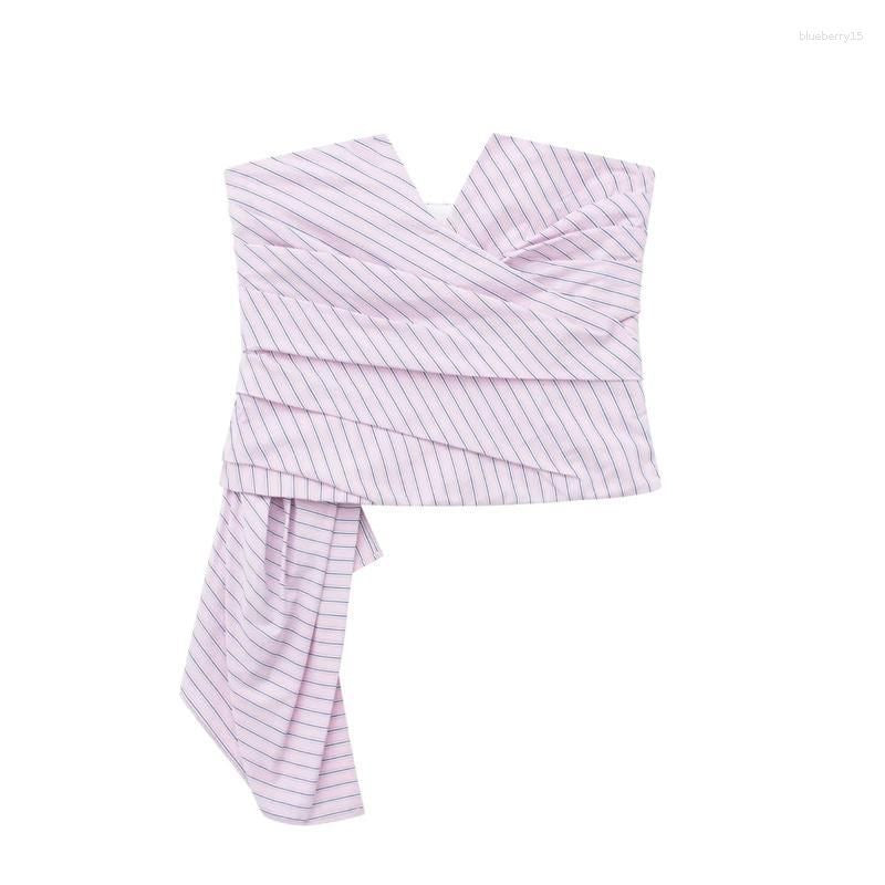 Zara Striped asymmetrical bustier top