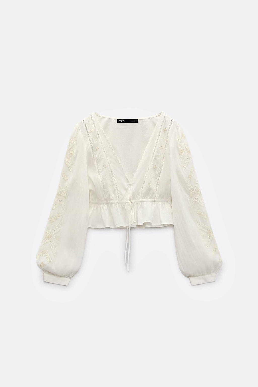 Zara 
Cropped embroidered blouse
