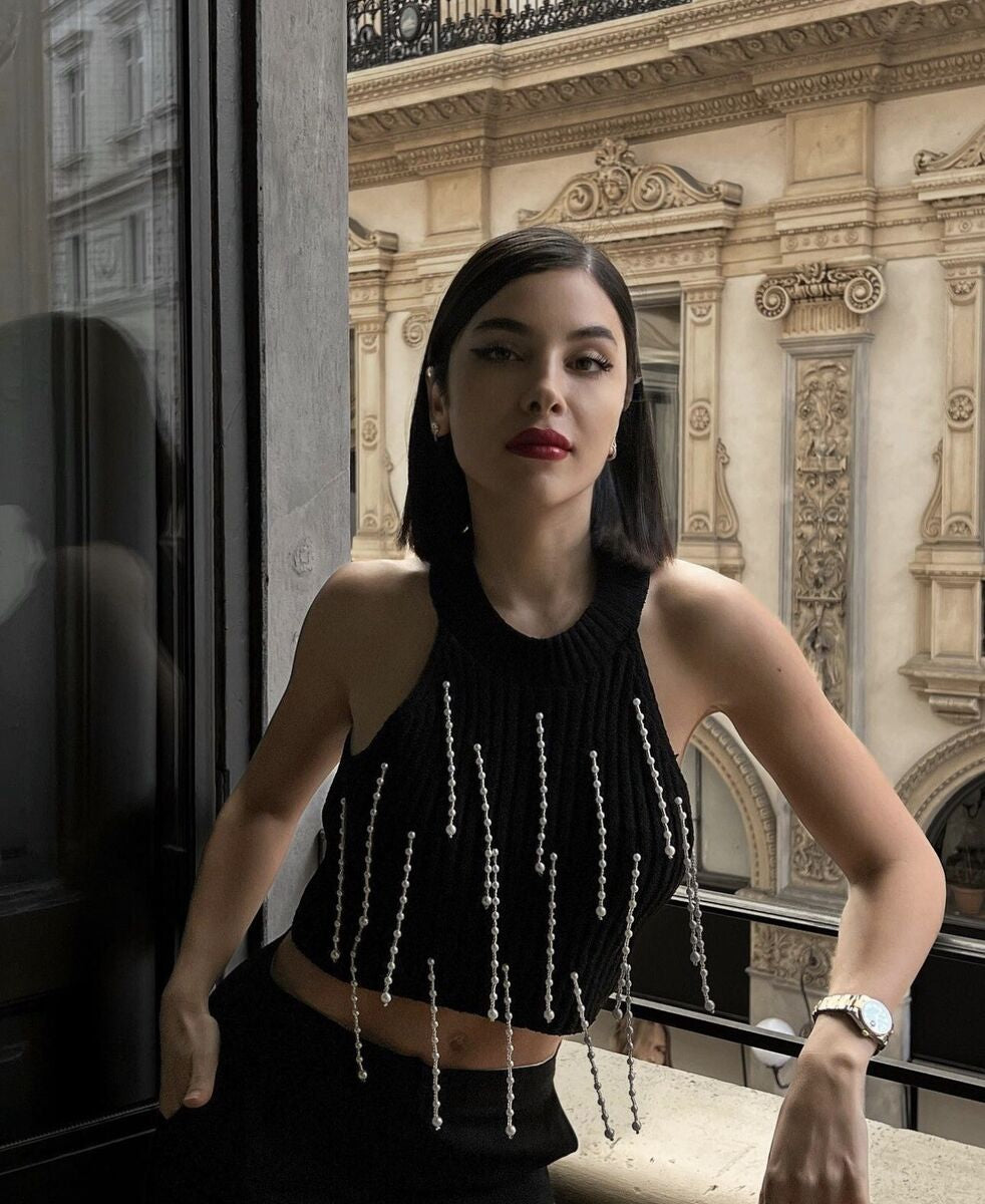 Zara
Embellished cropped halter top