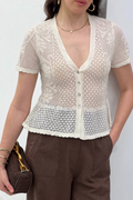 Zara 
Pointelle knit top