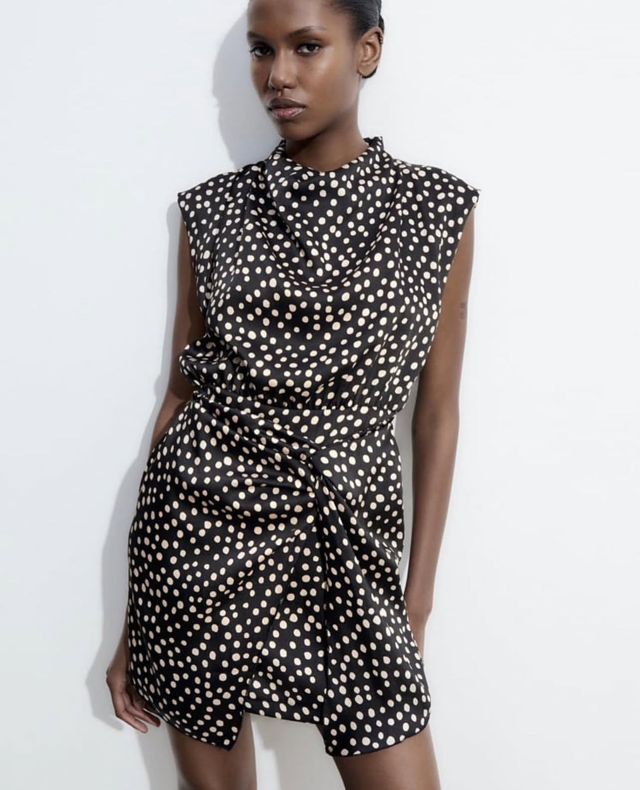 Zara
Polka dot satin dress