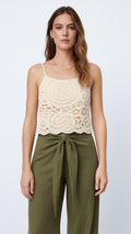 Zara
Crochet cropped scalloped top
