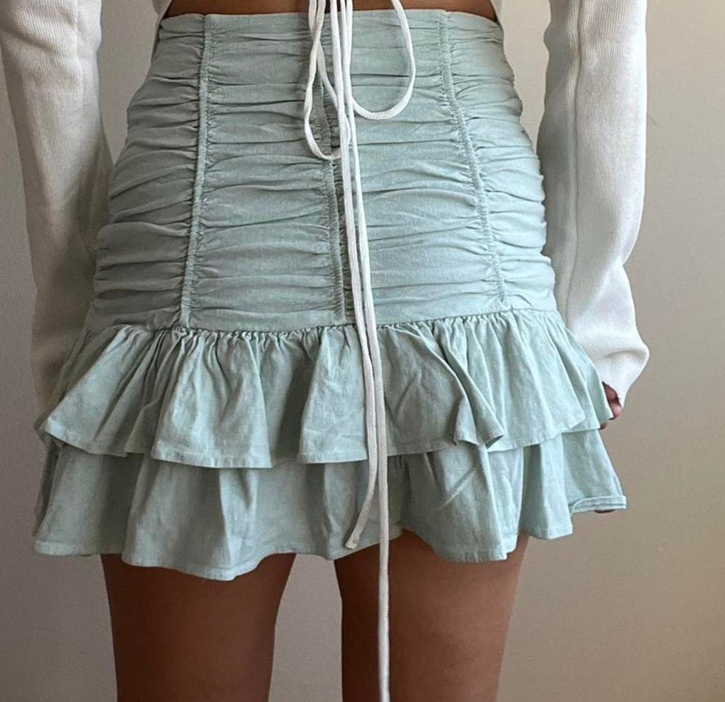 Zara
Ruffled Ruched Linen Skirt