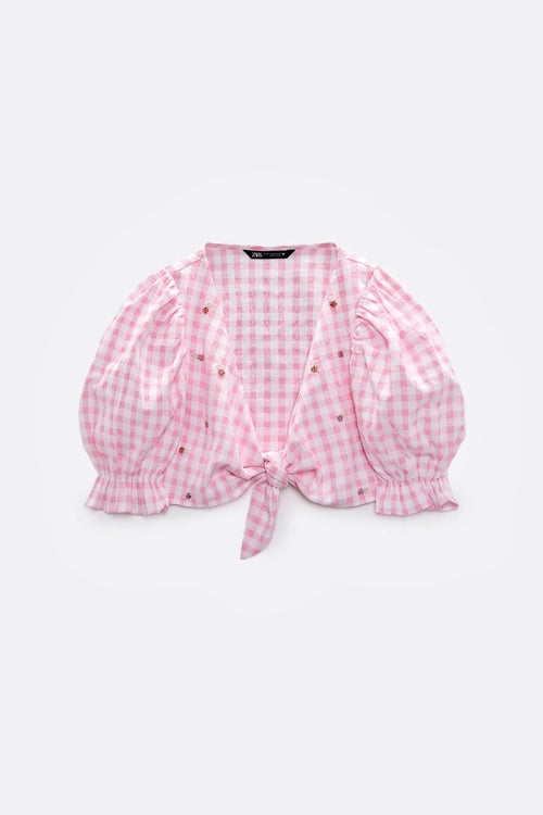 Zara
Cropped puffy sleeve top