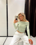 Zara
Ruched off-shoulder top