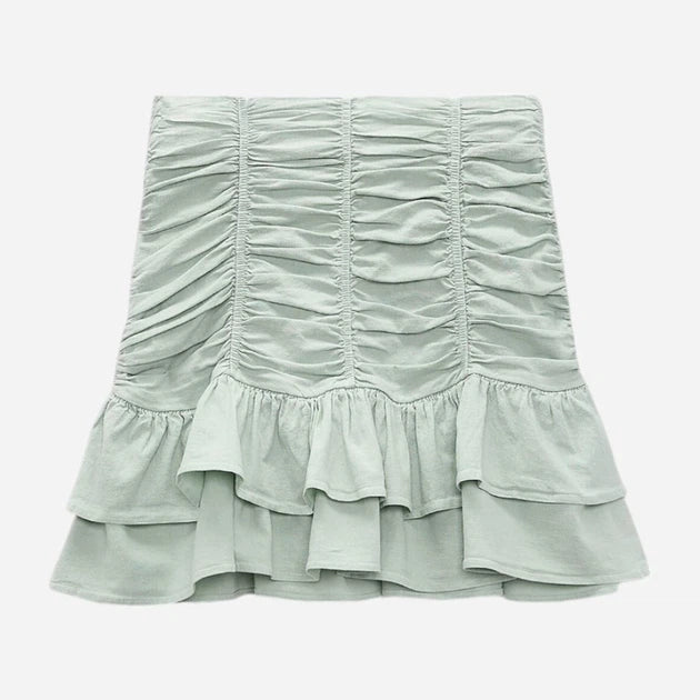 Zara
Ruffled Ruched Linen Skirt