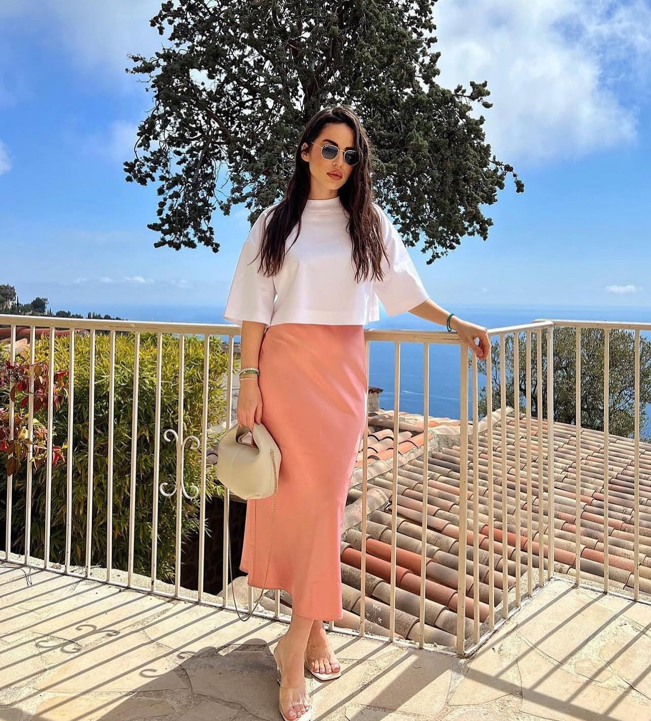 Zara
Satin midi skirt