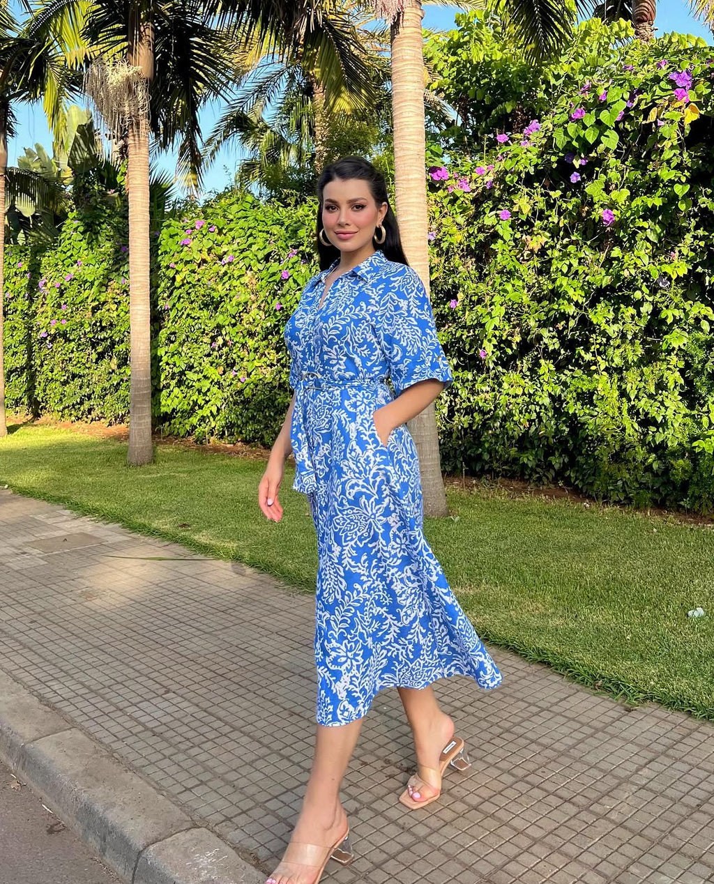 Zara Linen Blend Midi Dress