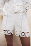 Zara
Lace trim high waist shorts